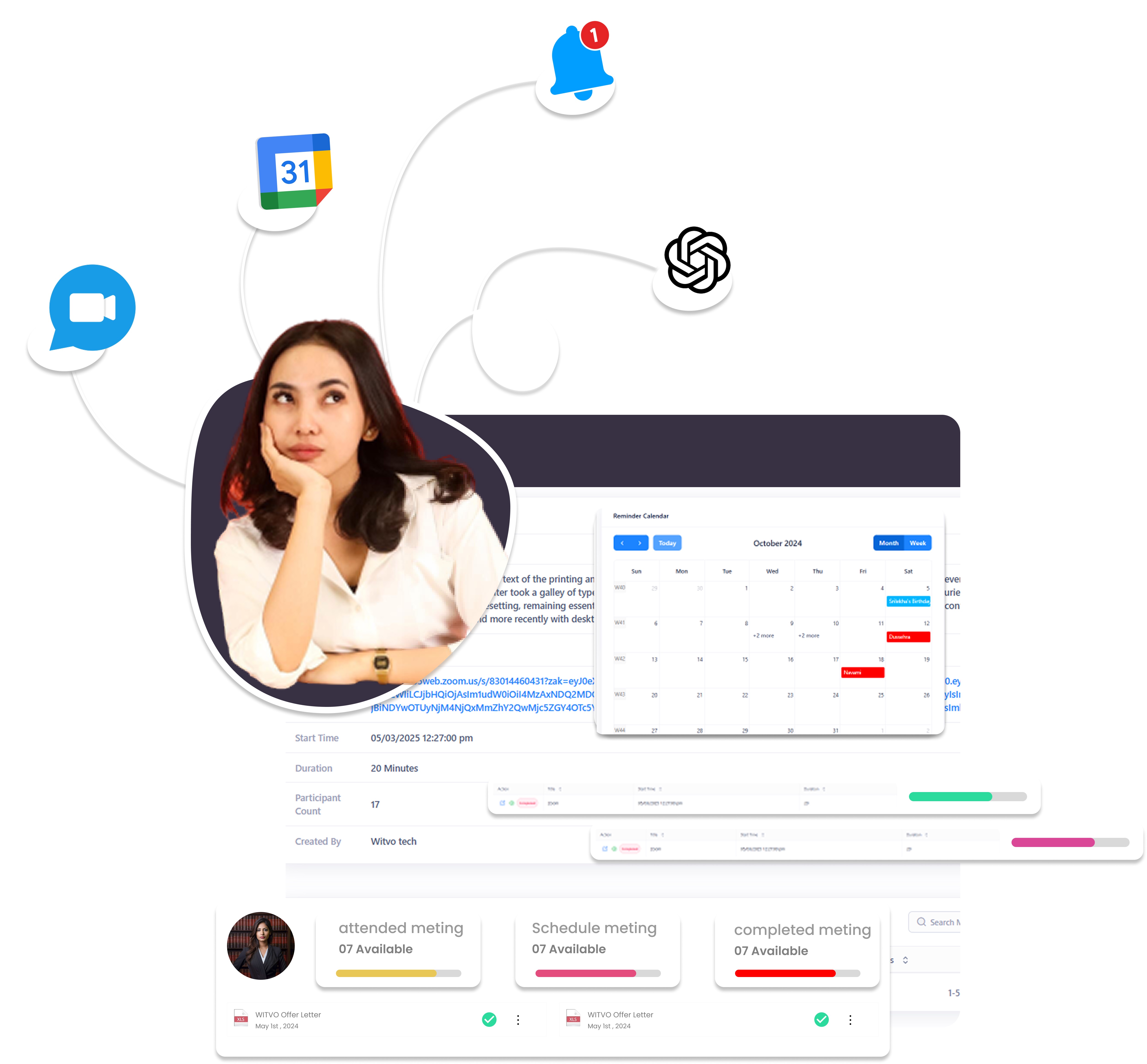 Zoom meetings and calendar alert