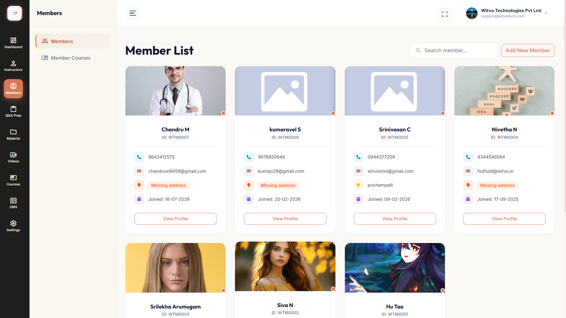 Integrated Portals for Instructors & Members
